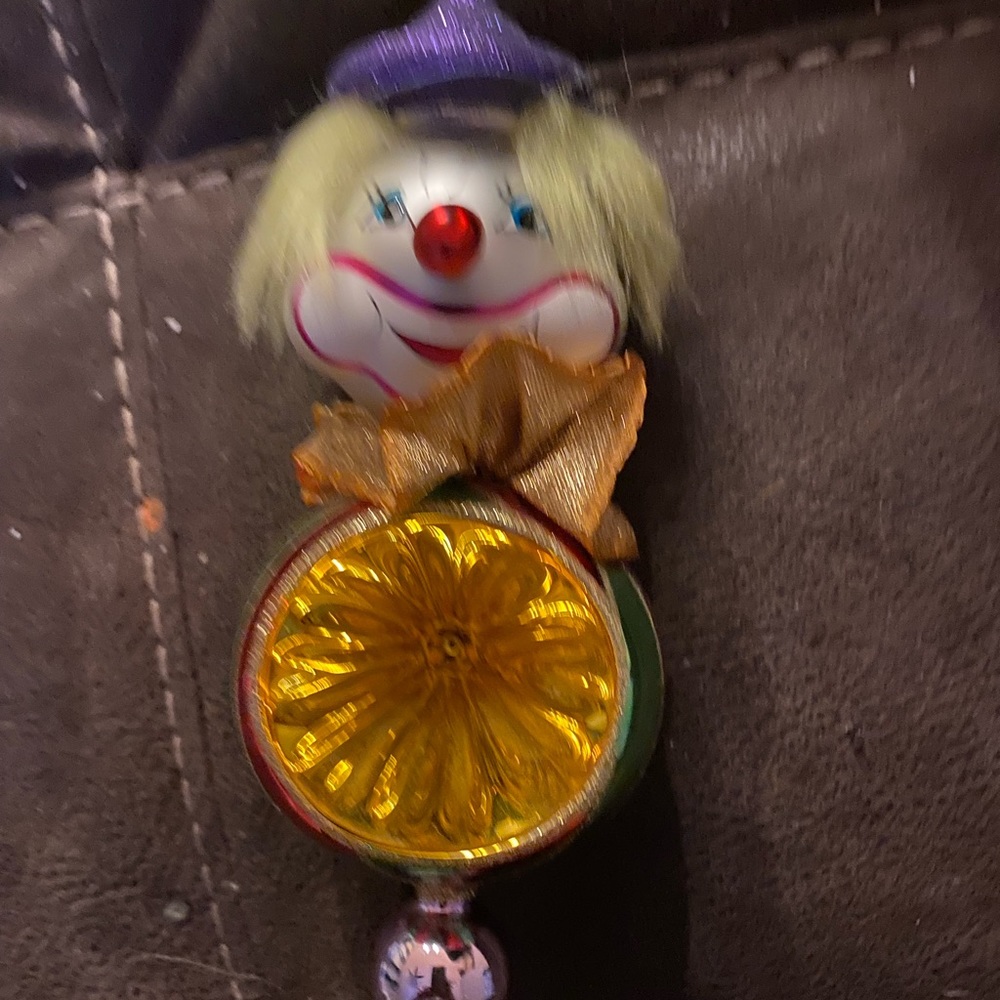 RADKO GIGGLES ORNAMENT CLOWN REFLECTOR/BALL DROP
